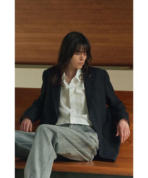 YLEVE（イレーヴ）の「YLEVE / HEMP ORGANIC COTTON CANVAS JK（テーラードジャケット・レディース・ブラック/カーキ・0/2/1）」の4枚目の写真