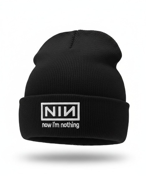 ROOPTOKYO（ループトウキョウ）の「Nine Inch Nails / ナインインチネイルズ NIN Unisex Beanie Now I'm Nothing ロゴビーニー ニット帽 ストリート メンズ 2026年秋冬 秋物（ニットキャップ/ビーニー・メンズ・ブラック・FREE）」の4枚目の写真