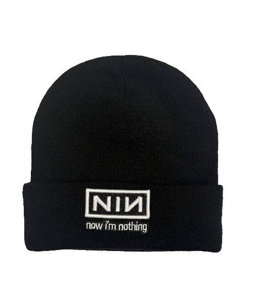 ROOPTOKYO（ループトウキョウ）の「Nine Inch Nails / ナインインチネイルズ NIN Unisex Beanie Now I'm Nothing ロゴビーニー ニット帽 ストリート メンズ 2026年秋冬 秋物（ニットキャップ/ビーニー・メンズ・ブラック・FREE）」の2枚目の写真