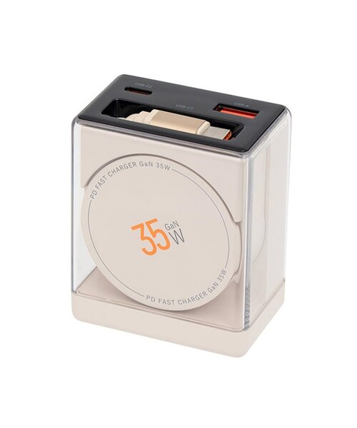 BIRTHDAY BAR(バースデイバー)の「USB急速充電器 USB PD(パワーデリバリー)対応 35W コード巻(スマホグッズ・レディース・ベージュ・0)」の10枚目の写真