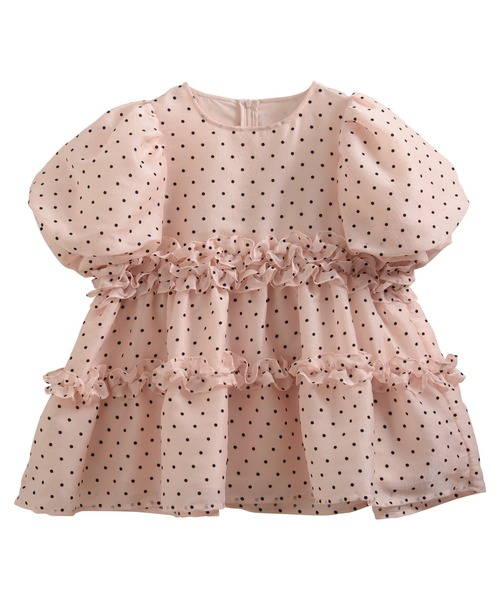 Fit more(フィットモア)の「ドットシアーオーガンジーペプラムトップス(その他トップス・レディース・コーラル/ホワイト・FREE)」の10枚目の写真