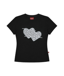 Twin Heart Slim Fit T-shirts Black