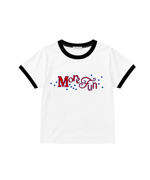 THEMORFHOUSE(ザモーフハウス)の「MORE FUN リンガー半袖Tシャツ ライトブルー(Tシャツ/カットソー・レディース・その他・MEDIUM)」の4枚目の写真