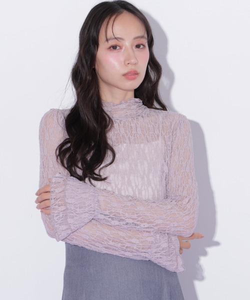 JILL by JILL STUART(ジルバイジルスチュアート)の「袖フレアレーストップス(Tシャツ/カットソー・レディース・ホワイト/ピンク/ブラック・FREE)」の3枚目の写真
