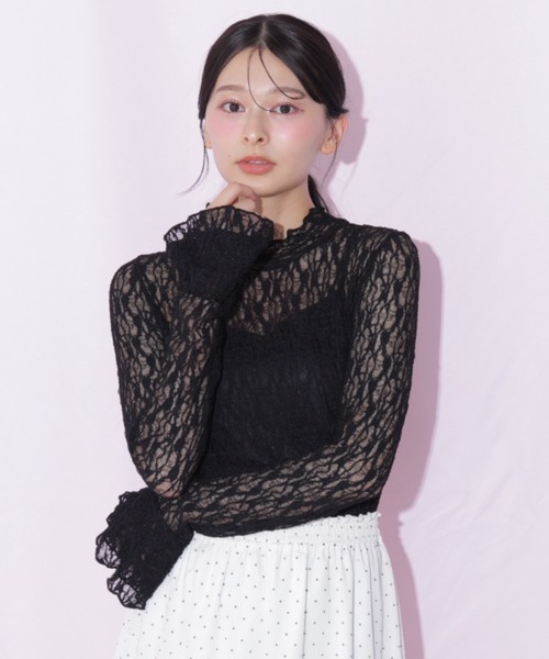 JILL by JILL STUART(ジルバイジルスチュアート)の「袖フレアレーストップス(Tシャツ/カットソー・レディース・ホワイト/ピンク/ブラック・FREE)」の2枚目の写真