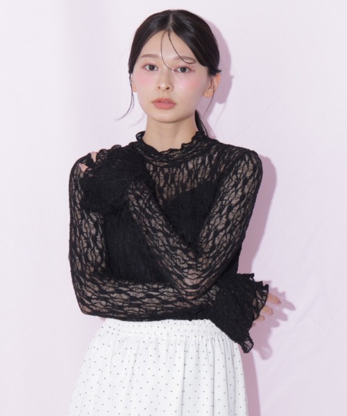 JILL by JILL STUART(ジルバイジルスチュアート)の「袖フレアレーストップス(Tシャツ/カットソー・レディース・ホワイト/ピンク/ブラック・FREE)」の18枚目の写真