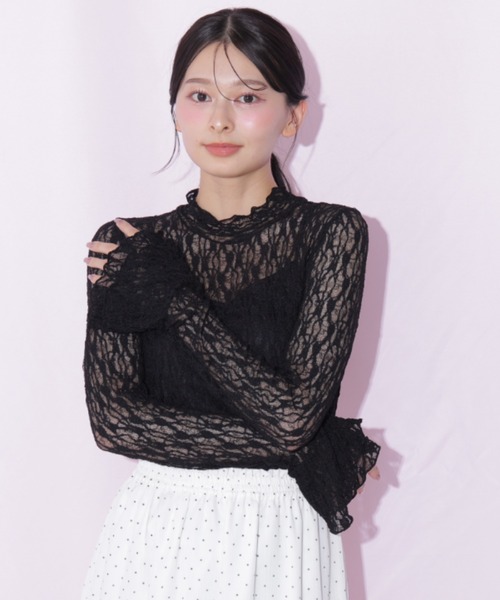 JILL by JILL STUART(ジルバイジルスチュアート)の「袖フレアレーストップス(Tシャツ/カットソー・レディース・ホワイト/ピンク/ブラック・FREE)」の17枚目の写真