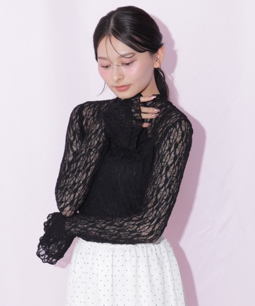 JILL by JILL STUART(ジルバイジルスチュアート)の「袖フレアレーストップス(Tシャツ/カットソー・レディース・ホワイト/ピンク/ブラック・FREE)」の21枚目の写真