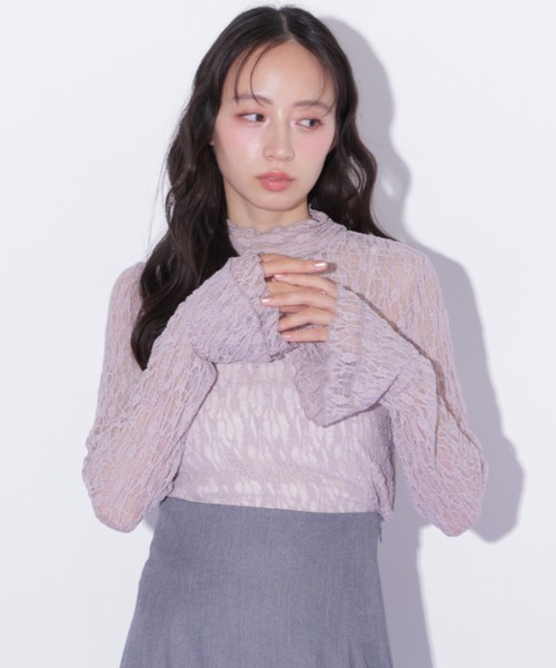 JILL by JILL STUART(ジルバイジルスチュアート)の「袖フレアレーストップス(Tシャツ/カットソー・レディース・ホワイト/ピンク/ブラック・FREE)」の11枚目の写真