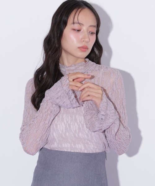 JILL by JILL STUART(ジルバイジルスチュアート)の「袖フレアレーストップス(Tシャツ/カットソー・レディース・ホワイト/ピンク/ブラック・FREE)」の12枚目の写真