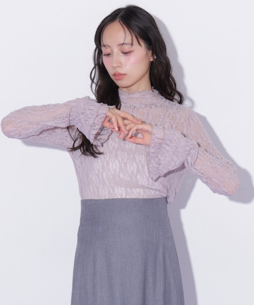 JILL by JILL STUART(ジルバイジルスチュアート)の「袖フレアレーストップス(Tシャツ/カットソー・レディース・ホワイト/ピンク/ブラック・FREE)」の14枚目の写真