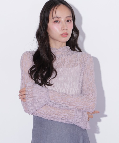 JILL by JILL STUART(ジルバイジルスチュアート)の「袖フレアレーストップス(Tシャツ/カットソー・レディース・ホワイト/ピンク/ブラック・FREE)」の9枚目の写真