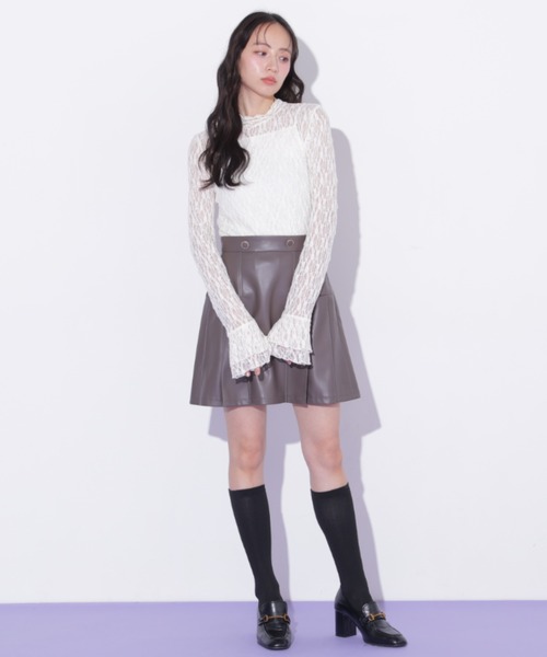 JILL by JILL STUART(ジルバイジルスチュアート)の「袖フレアレーストップス(Tシャツ/カットソー・レディース・ホワイト/ピンク/ブラック・FREE)」の4枚目の写真