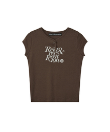 CAP SLEEVE T-SHIRT - BROWN