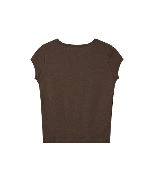 Rest&Recreation（レストアンドレクリエーション）の「CAP SLEEVE T-SHIRT - BROWN（Tシャツ/カットソー・レディース・その他・ONE）」の3枚目の写真