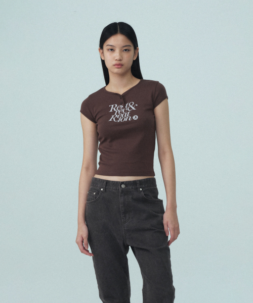 Rest&Recreation（レストアンドレクリエーション）の「CAP SLEEVE T-SHIRT - BROWN（Tシャツ/カットソー・レディース・その他・ONE）」の4枚目の写真