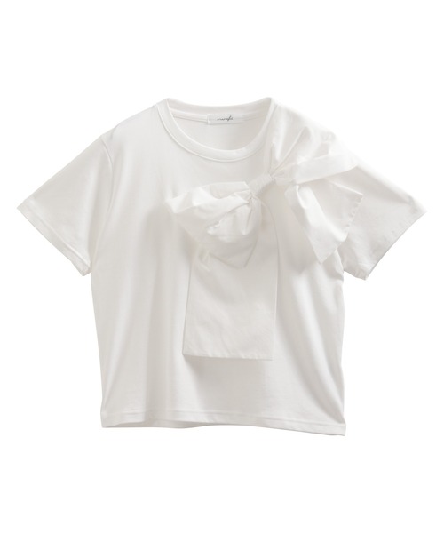 MERAKI(メラキ)の「ビッグリボントップス(その他トップス・レディース・ブラック×ベージュ/ブルー/ブラック/ホワイト・FREE)」の2枚目の写真