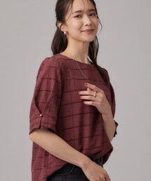 SHOO・LA・RUE | 【セットアップ可/S-LL】夏でも感じられる秋気分 モールチェックタックスリーブ ブラウス(シャツ/ブラウス)