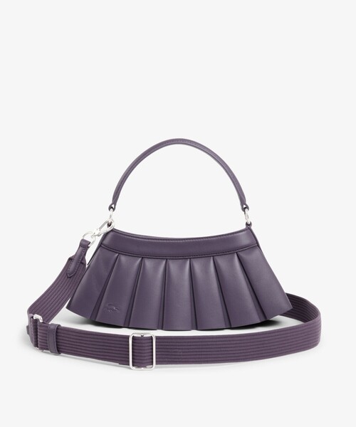 LACOSTE(ラコステ)の「LENGLEN レザープリーツバッグ(ハンドバッグ・レディース・ライトブルー/ライトピンク/パープル/ブラック・FREE)」の3枚目の写真