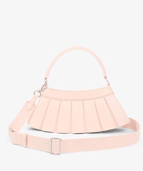 LACOSTE(ラコステ)の「LENGLEN レザープリーツバッグ(ハンドバッグ・レディース・ライトブルー/ライトピンク/パープル/ブラック・FREE)」の4枚目の写真