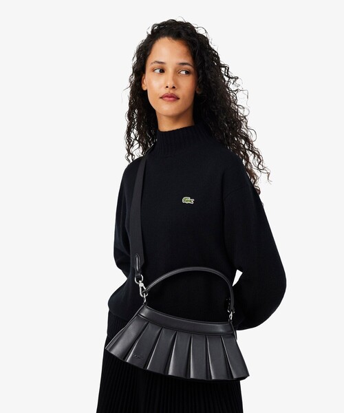 LACOSTE(ラコステ)の「LENGLEN レザープリーツバッグ(ハンドバッグ・レディース・ライトブルー/ライトピンク/パープル/ブラック・FREE)」の11枚目の写真