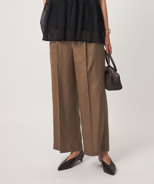 green label relaxing（グリーンレーベルリラクシング）の「［size SHORT/TALLあり］トリアセ ストレート パンツ UVカット 通気性（スラックス・レディース・ダークグレー/モカ・SHORT/TALL/36/38/40）」の8枚目の写真