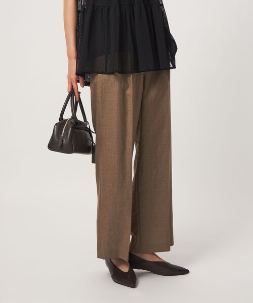 green label relaxing（グリーンレーベルリラクシング）の「［size SHORT/TALLあり］トリアセ ストレート パンツ UVカット 通気性（スラックス・レディース・ダークグレー/モカ・SHORT/TALL/36/38/40）」の9枚目の写真