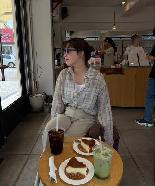 lawgy(ラウジー)の「airy loose check shirt / エアリールースチェックシャツ(シャツ/ブラウス・レディース・ホワイト/ブラック・FREE)」の19枚目の写真