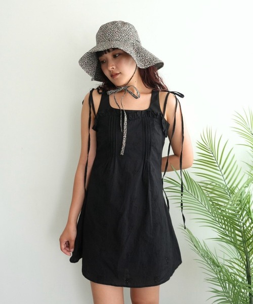 BLOOMING CHARM(ブルーミングチャーム)の「Cotton lace Ribbon Mini One-piece(ワンピース・レディース・オフホワイト/ブラック・FREE)」の14枚目の写真
