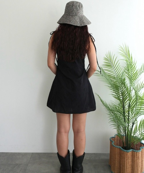 BLOOMING CHARM(ブルーミングチャーム)の「Cotton lace Ribbon Mini One-piece(ワンピース・レディース・オフホワイト/ブラック・FREE)」の4枚目の写真