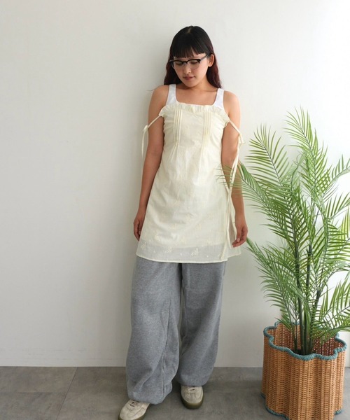 BLOOMING CHARM(ブルーミングチャーム)の「Cotton lace Ribbon Mini One-piece(ワンピース・レディース・オフホワイト/ブラック・FREE)」の8枚目の写真