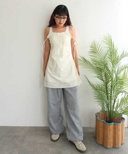 BLOOMING CHARM(ブルーミングチャーム)の「Cotton lace Ribbon Mini One-piece(ワンピース・レディース・オフホワイト/ブラック・FREE)」の9枚目の写真