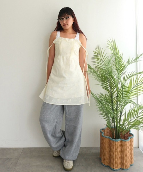BLOOMING CHARM(ブルーミングチャーム)の「Cotton lace Ribbon Mini One-piece(ワンピース・レディース・オフホワイト/ブラック・FREE)」の10枚目の写真