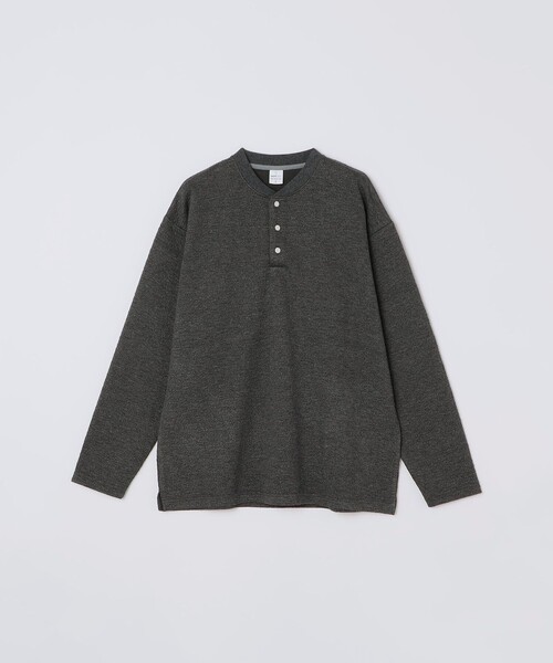 SHIPS any(シップス エニィ)の「〈洗濯機可能〉フクレ ジャカード リラックス ヘンリーネックTシャツ(ロンT)◇(Tシャツ/カットソー・メンズ・チャコールグレー/ブラック/グレー・MEDIUM/LARGE/X-LARGE)」の17枚目の写真