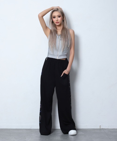 BLACKQUEEN(ブラッククイーン)の「【BLACKQUEEN】リフレクタープリントパンツ(スウェットパンツ・レディース・ホワイト/ブラック・M)」の16枚目の写真