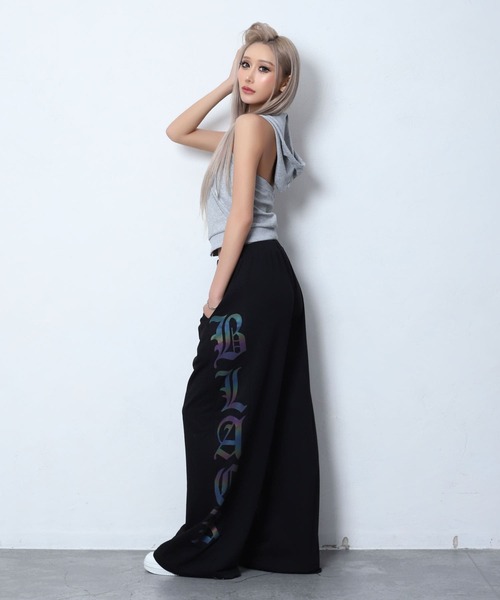 BLACKQUEEN(ブラッククイーン)の「【BLACKQUEEN】リフレクタープリントパンツ(スウェットパンツ・レディース・ホワイト/ブラック・M)」の15枚目の写真