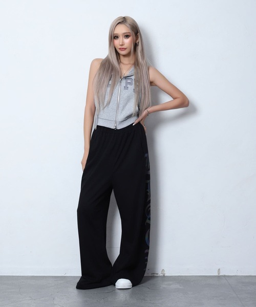 BLACKQUEEN(ブラッククイーン)の「【BLACKQUEEN】リフレクタープリントパンツ(スウェットパンツ・レディース・ホワイト/ブラック・M)」の12枚目の写真