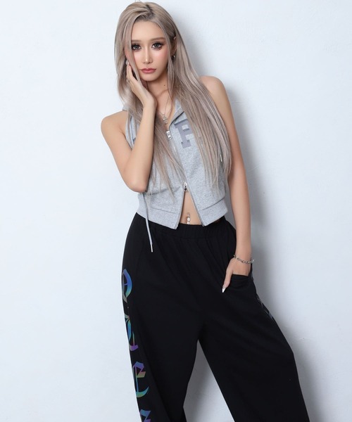 BLACKQUEEN(ブラッククイーン)の「【BLACKQUEEN】リフレクタープリントパンツ(スウェットパンツ・レディース・ホワイト/ブラック・M)」の18枚目の写真