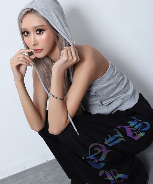 BLACKQUEEN(ブラッククイーン)の「【BLACKQUEEN】リフレクタープリントパンツ(スウェットパンツ・レディース・ホワイト/ブラック・M)」の10枚目の写真