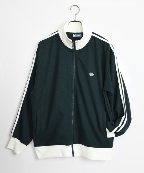 DISCUS（ディスカス）の「【DISCUS/ディスカス】ワッフル サイドライン トラックジャケット/ルーズシルエット 配色スタンドカラージップブルゾン（ジャージ・メンズ・ダークグリーン/クリーム/ネイビー/ブラック・X-LARGE/LARGE/MEDIUM）」の17枚目の写真