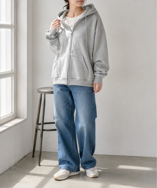 Mku Ekta(ムクエクタ)の「ジップアップパーカー(パーカー・レディース・ブラック/グレー・L/M)」の4枚目の写真