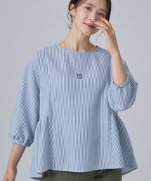 五分袖」に該当するレディースのシャツ/ブラウス（ブルー・ネイビー