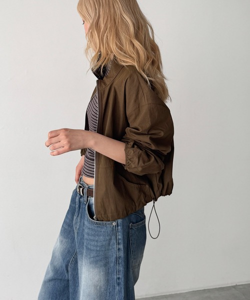 CANAL JEAN(キャナルジーン)の「El mar スタンドカラードローストリングジャケット(ブルゾン・レディース・ブラウン/ブラック・ONE SIZE)」の4枚目の写真
