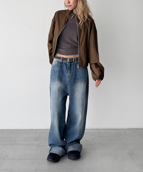 CANAL JEAN(キャナルジーン)の「El mar スタンドカラードローストリングジャケット(ブルゾン・レディース・ブラウン/ブラック・ONE SIZE)」の6枚目の写真