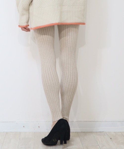 DISKEEN SURE(ディスキーンシュアー)の「リブの縦ラインで美脚見え!リブニットレギンス(その他パンツ・レディース・ブラック/ベージュ/ホワイト/グレー/チャコールグレー・FREE)」の11枚目の写真