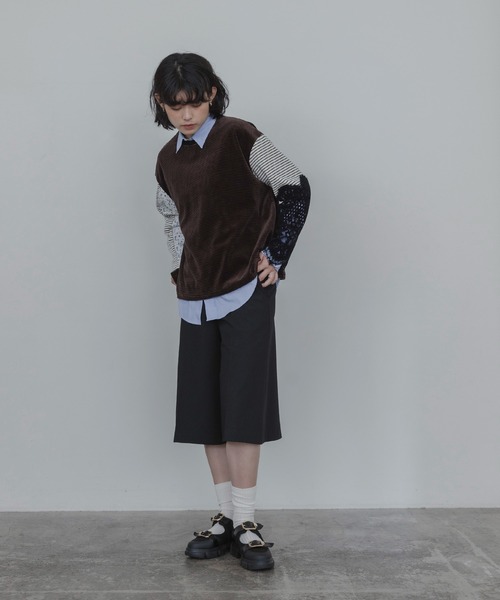 Eimee Law(エイミーロウ)の「4TEXコットンベロア&フロッキーレーストップス(その他トップス・レディース・ブラウン/アイボリー・FREE)」の4枚目の写真