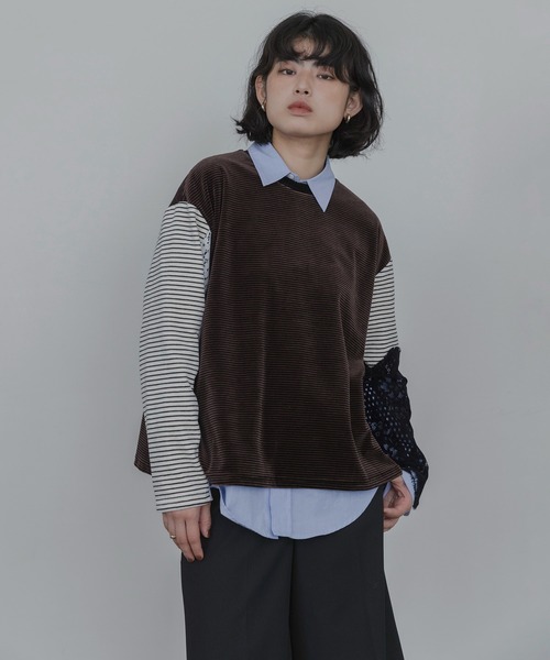 Eimee Law(エイミーロウ)の「4TEXコットンベロア&フロッキーレーストップス(その他トップス・レディース・ブラウン/アイボリー・FREE)」の16枚目の写真