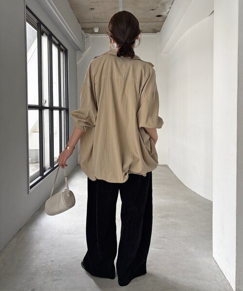 DouDou（ドゥドゥ）の「ヘリンボーンコーデュロイパンツ（その他パンツ・レディース・オフホワイト/グレイッシュベージュ/ブラック/チャコールグレー・TM/FREE）」の17枚目の写真