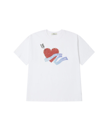 STUD HEART T-SHIRT IN WHITE