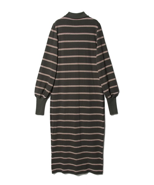 UNUS(ユナス)の「UNUS / Multi Border Polo Maxi Dress(ワンピース・レディース・チャコールアッシュ/キナリ・FREE)」の8枚目の写真